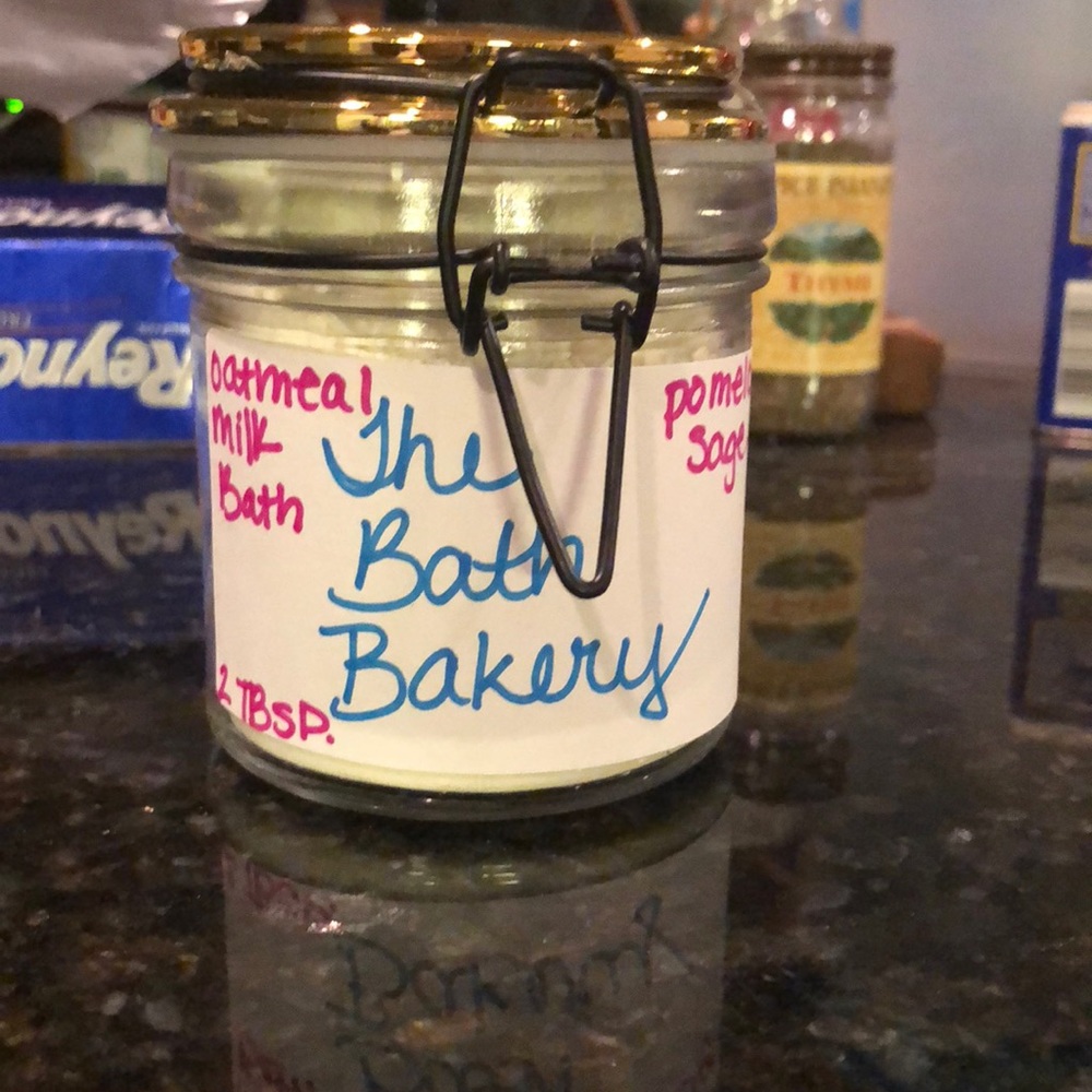 Homemade oatmeal milk bath!